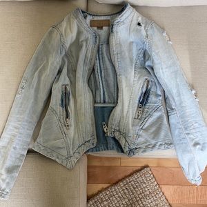 Blank NYC, peplum, zipper Jean jacket, size XS